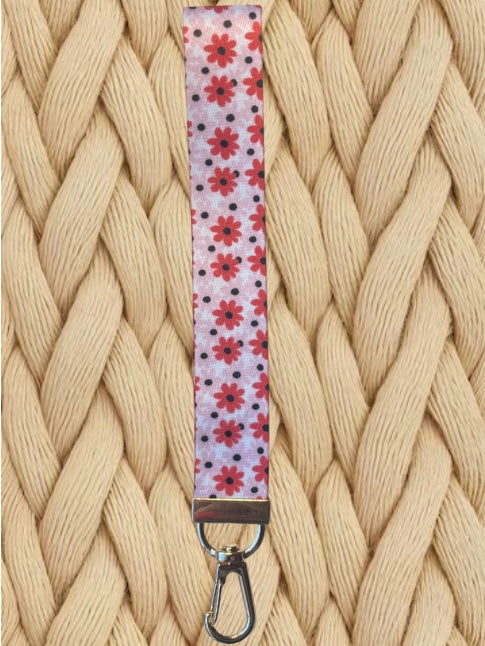 Red Blossoms Wristlet