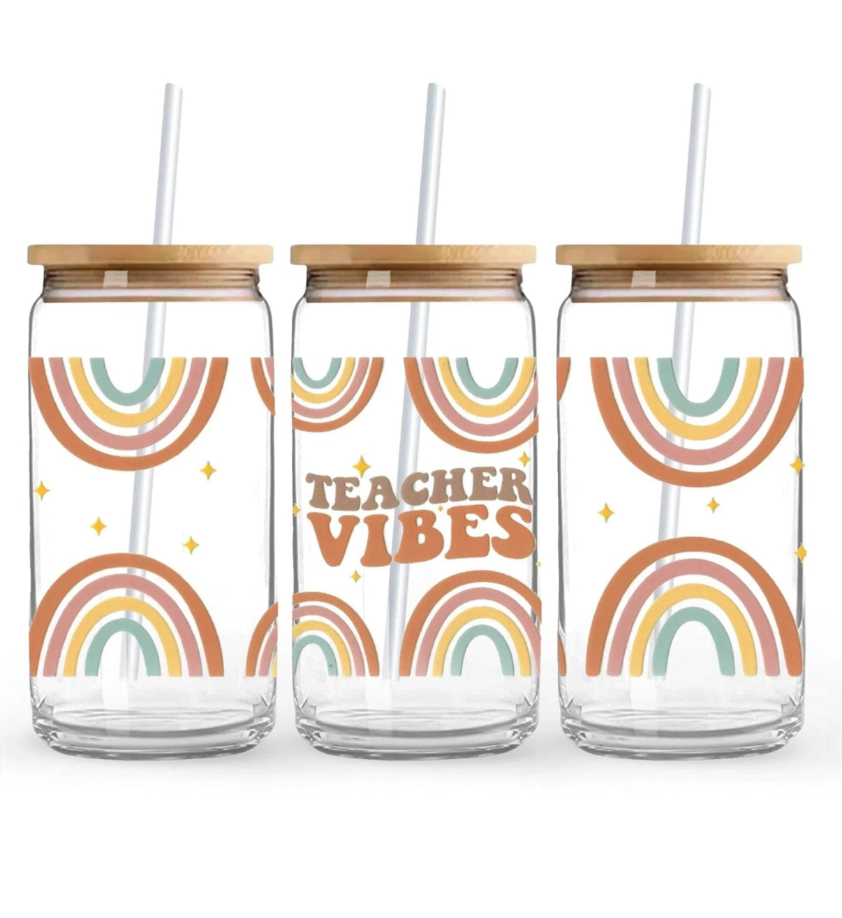 Teacher Vibes Glass Cup