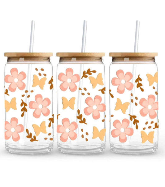Butterfly Garden Glass Cup