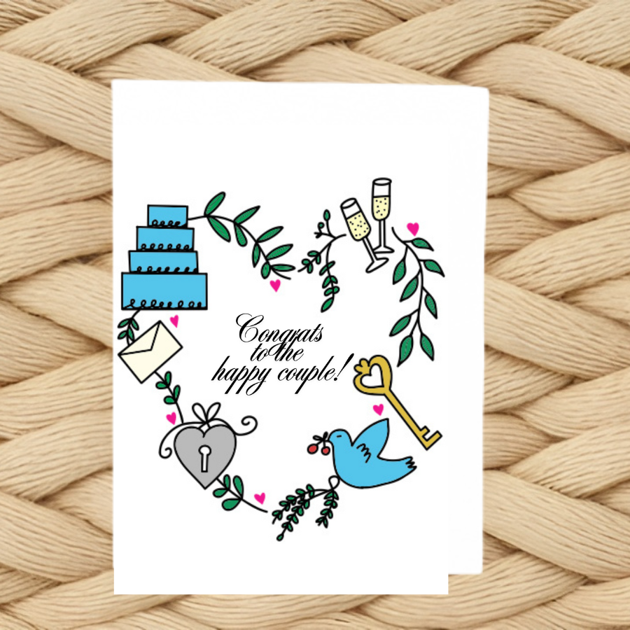 Lovely Doodles Wedding Card