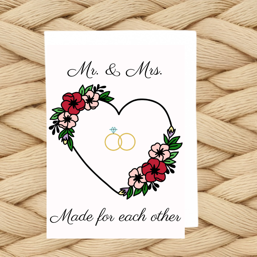 Made For Each Other Wedding Card