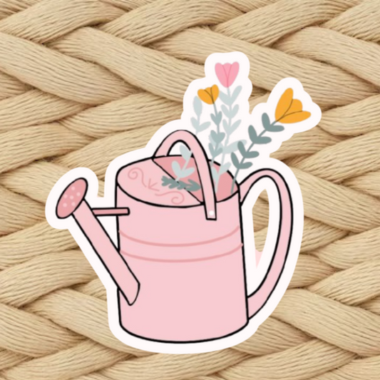 Floral Watering Can Sticker