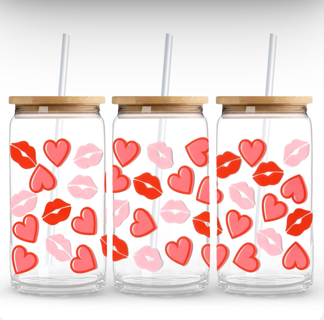 Hugs and Kisses Glass Cup