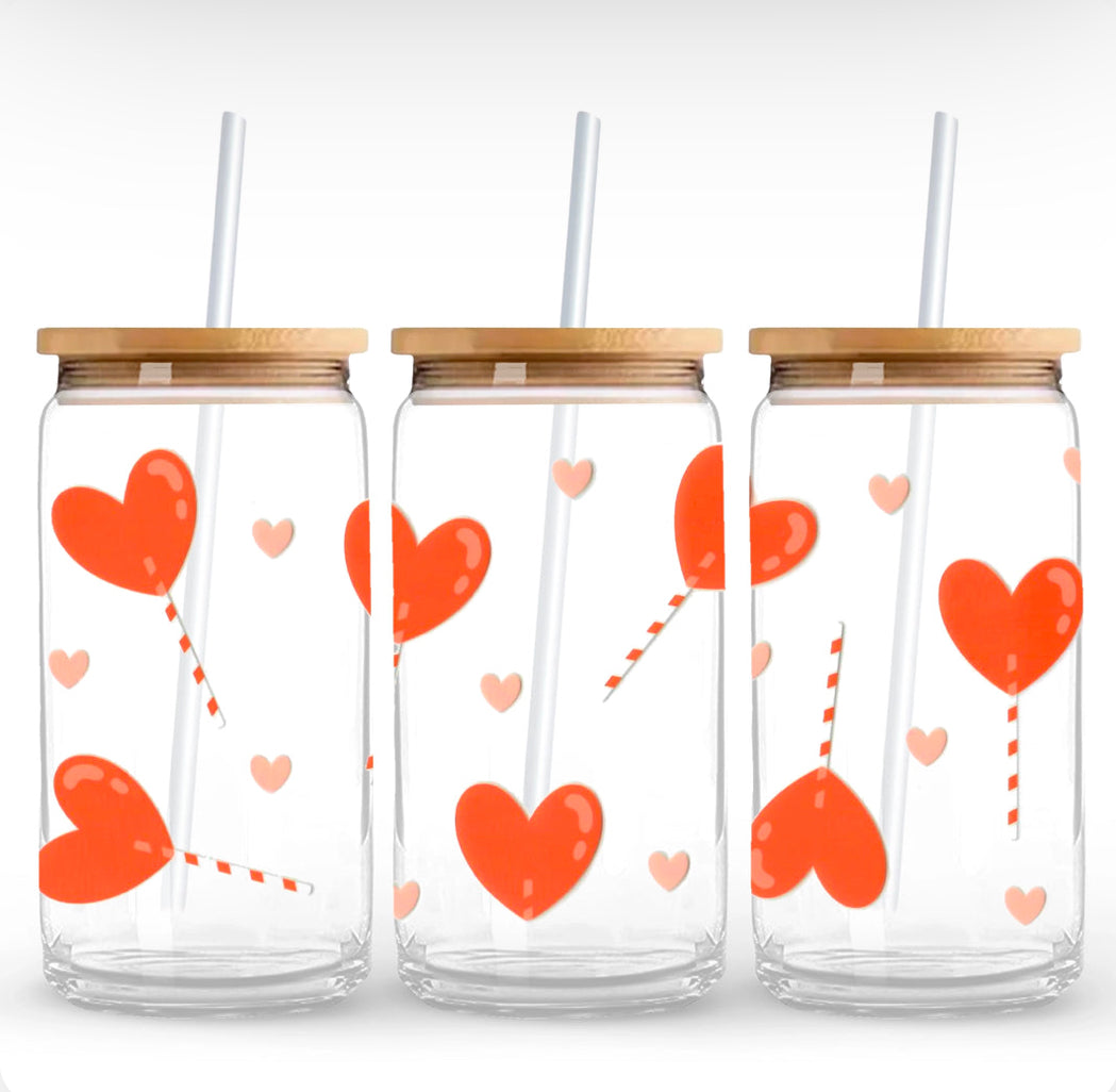 Heart Lollipop Glass Cup